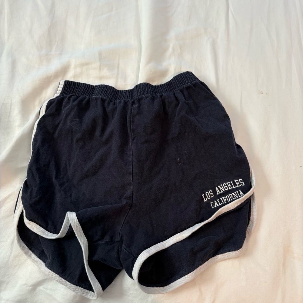 Brandy Melville Navy Athletic Shorts with White Trim